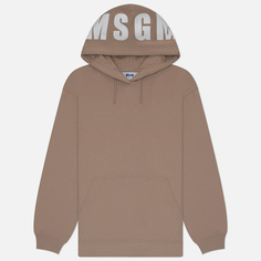 Женская толстовка MSGM Macrologo Print Hoodie, цвет бежевый, размер L