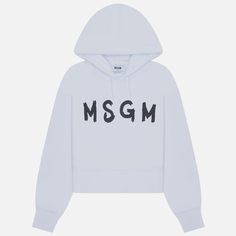 Женская толстовка MSGM Contrast Impact Hoodie, цвет белый, размер M