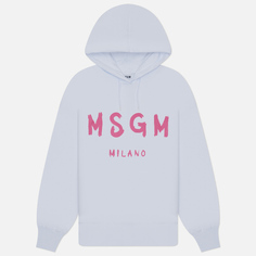 Женская толстовка MSGM Brush Stroke Logo Hoodie, цвет белый, размер L