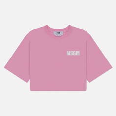 Женская футболка MSGM Never Look Back, цвет розовый, размер S