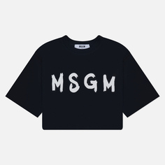 Женская футболка MSGM Contrast Impact, цвет чёрный, размер XS