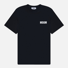 Мужская футболка MSGM Never Look Back Print Regular, цвет чёрный, размер M