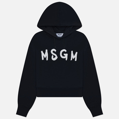 Женская толстовка MSGM Contrast Impact Hoodie, цвет чёрный, размер S