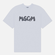 Мужская футболка MSGM New Brush Stroke, цвет белый, размер S