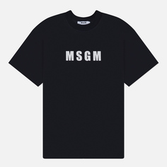 Мужская футболка MSGM Macrologo Print, цвет чёрный, размер XL