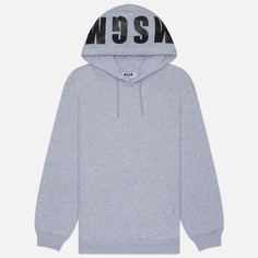 Женская толстовка MSGM Maxi Logo Print Hood, цвет серый, размер S