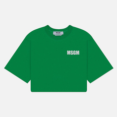 Женская футболка MSGM Never Look Back, цвет зелёный, размер M