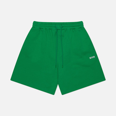 Мужские шорты MSGM Micrologo Print, цвет зелёный, размер M