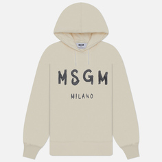 Женская толстовка MSGM Brush Stroke Logo Hoodie, цвет белый, размер S