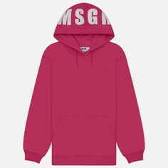 Женская толстовка MSGM Macrologo Print Hoodie, цвет розовый, размер S