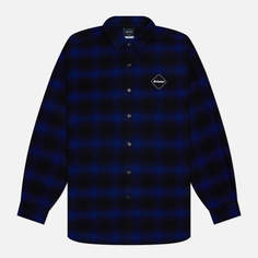 Мужская рубашка F.C. Real Bristol Big Logo Baggy Flannel, цвет синий, размер M