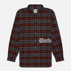 Мужская рубашка uniform experiment Flannel Check Gothic Logo Baggy, цвет серый, размер M