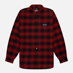 Мужская рубашка F.C. Real Bristol Big Logo Baggy Flannel, цвет красный, размер M
