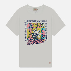 Женская футболка Evisu Cat With Slogan Plastisol Printed & Flocking, цвет белый, размер XS