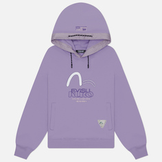 Женская толстовка Evisu Evisukuro Print & Embroidered Seagull Hoodie With Nylon Trimmed, цвет фиолетовый, размер M