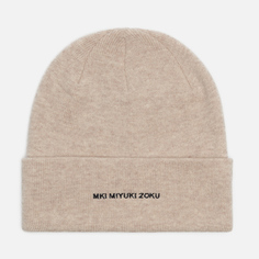 Шапка MKI Miyuki-Zoku Merino Logo Embroidered, цвет бежевый