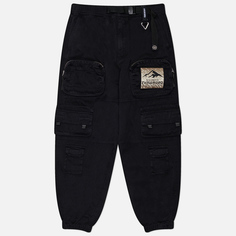 Мужские брюки Evisu Evisukuro Garment Pigment Dyed Cargo Joggers, цвет чёрный, размер L