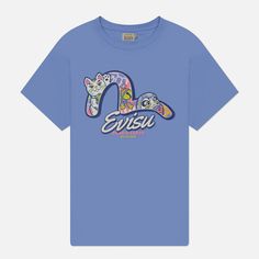 Женская футболка Evisu Cat With Daruma Seagull Plastisol Printed, цвет фиолетовый, размер XS