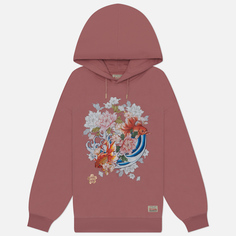 Женская толстовка Evisu Goldfish & Floral Wave Printed Hoodie, цвет розовый, размер S