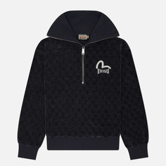 Женская толстовка Evisu Seagull Embroidered Half Zip, цвет серый, размер M