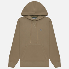 Женская толстовка Lacoste Loose Fit Cotton Blend Hoodie, цвет бежевый, размер XS