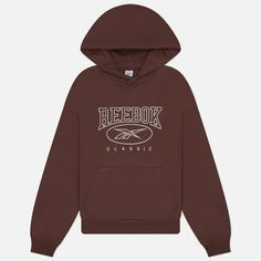Женская толстовка Reebok Classic Archive Essentials Big Logo Hoodie, цвет коричневый, размер XS