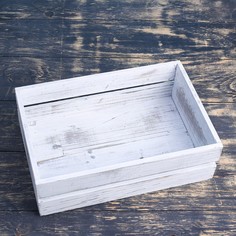 Ящик деревянный 30×20×10 см подарочный с реечной крышкой, состаренный Дарим красиво