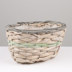 Кашпо плетеные овальное, 23x15х12см, натуральный No Brand