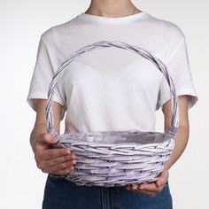 Корзина плетеная, 32x13x36 см, сиреневый No Brand