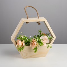 Кашпо деревянное 27×8.4×23 см No Brand