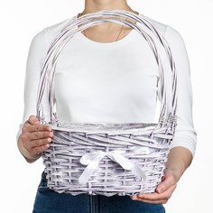 Набор корзин плетеных, 2 шт, 32x22x15x44 см, сиреневый No Brand