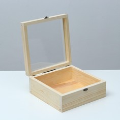Подарочный ящик 25×25×11 см деревянный, крышка оргстекло 3 мм Дарим красиво