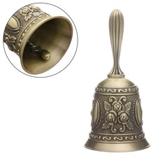 Колокольчик металлический с гравюрой, 11.3 х 5.4 см, бронза No Brand