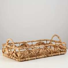 Корзина плетеная, 43х25х8/13 см, камыш No Brand