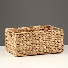 Корзина для хранения, прямоугольная , 32 х 22 х 13.5 см, водный гиацинт, металл. каркас No Brand