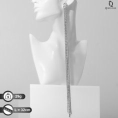 Серьги висячие со стразами Queen Fair