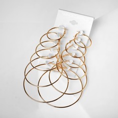 Серьги-кольца 6 пар Queen Fair