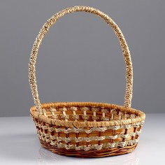 Корзина плетеная, 25×32×8/34 см, ротанг, сыть No Brand
