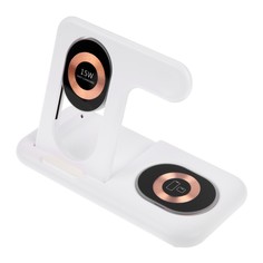Беспроводное зарядное устройство 3 в 1 y36, 15 w, складная, подсветка, usb, type-c, белая No Brand