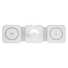 Беспроводное зарядное устройство 3 в 1 a07, 15 w, поддержка magsafe, складная, белая No Brand