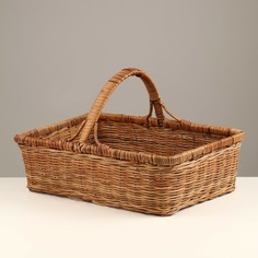 Корзина с высокой ручкой, 40х31х25 см, ротанг No Brand