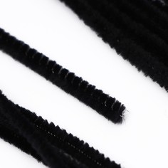 Проволока с ворсом для поделок и декора набор 50 шт., размер 1 шт. 30 × 0,6 см, цвет черный No Brand
