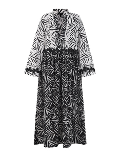 Платье-oversize из органического хлопка с принтом и вышивкой Re Vera