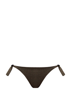 Плавки-бикини из металлизированной ткани ламе с завязками Fisico