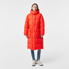 Женский длинный пуховик Lacoste Oversize с регулируемой талией