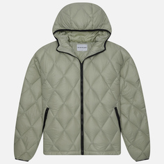 Мужской пуховик MKI Miyuki-Zoku Diamond Down Hooded, цвет зелёный, размер S