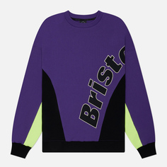 Мужская толстовка F.C. Real Bristol Big Logo Paneled Crew Neck, цвет фиолетовый, размер XL