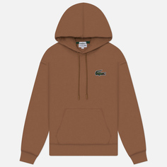 Мужская толстовка Lacoste Loose Fit Hoodie Organic Cotton, цвет коричневый, размер S