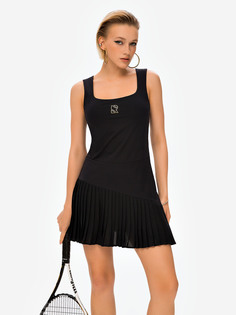 Платье женское RAQUETA Sport с юбкой плиссе Painted Black, Черный Raquetasport