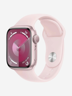 Спортивные часы Apple Watch Series 9 GPS 45mm, Алюминевый корпус розового цвета,спортивный ремешок нежно-розового цвета S/M, Розовый